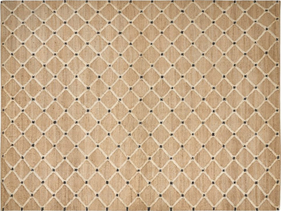 Tapet jute boho, 300 x 400 cm, model gjeometrik, bezhë natyrale