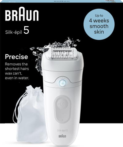 Епилатор Braun Silk-épil 5 5011, за нозе, електричен, бел