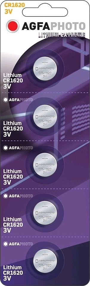 Bateri litium Agfa CR1620, 3V, 5 copë