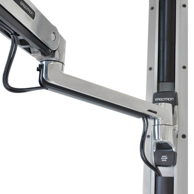 Mbajtës muri për monitor Ergotron LX Sit-Stand 45-353-026, deri 42\", deri 11.3kg, zi me argjend