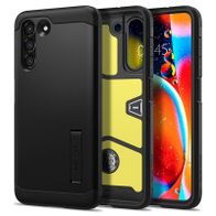 Mbrojtëse për celular Samsung Galaxy S21 FE 5G Spigen Tough Armor, e zezë