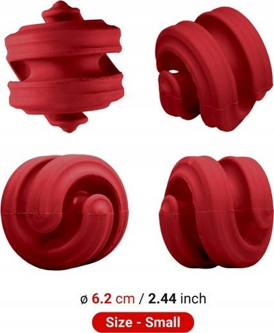 Lodër gome për qen PetDreamHouse Geo-Hex, 6.2 cm, Small, e kuqe