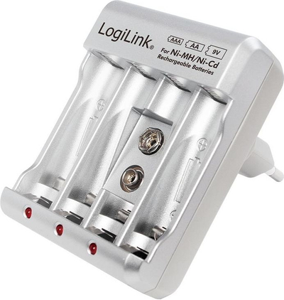 Karikues baterish LogiLink PA0168, AA AAA 9V, Ni MH Ni CD, ngjyrë argjendi