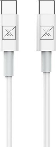 Kabllo USB Maxximus USB C në USB C, 1m, 20W, e bardhë