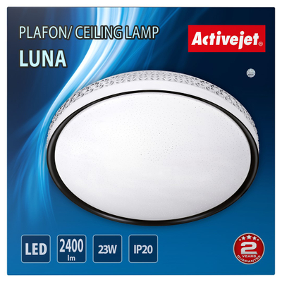 Llambë tavani Activejet LUNA, LED 23W, 4000K, e zezë e bardhë