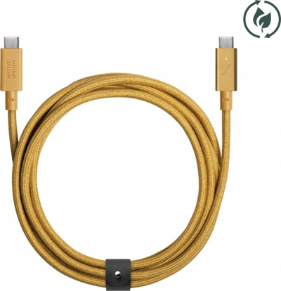 Kabllo USB C Native Union Belt Pro, USB C në USB C, 2.4 m, ngjyrë ari