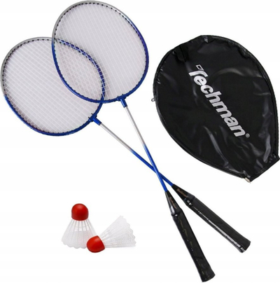 Set badminton Techman B2010 TB2010-N, 2 raketa alumini, 2 toptha, me ngjyrë të zezë