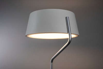 Lampë dyshemeje LED Ebern Designs Helton, 148 cm, dritë e bardhë e ngrohtë, e bardhë