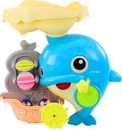Сет играчки за бања LEAN Toys Blue Dolphin 20147, за деца над 18 месеци, сина