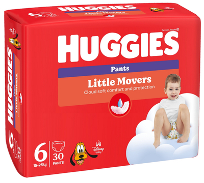 Pelena Huggies® Little Movers Pants 6, 15-25 kg, 30 copë