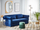 Sofë krevati Beliani Chesterfield Velvet, me palosje, kadife, blu e errët