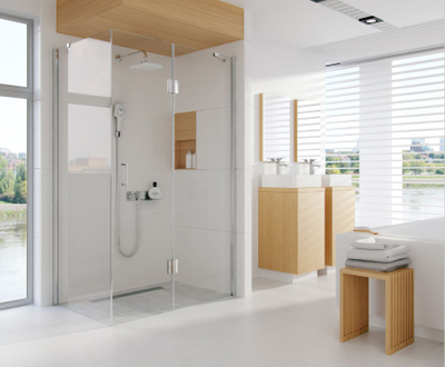 Set dushi Concealed Square Shower, bateri termostatike e fshehur, kokë dushi katrore 22cm, krom