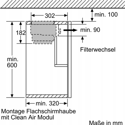 Komplet ricirkulimi ajri Bosch DWZ1IX1C6 CleanAir Plus, filtër anti-polene, për aspirator Bosch DFS097J50B dhe DFS067J50B, inox