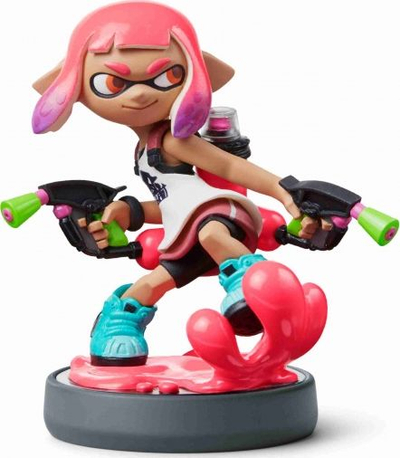 Figurinë Amiibo Nintendo Inkling Girl Splatoon 2, koleksioni Splatoon, rozë neon