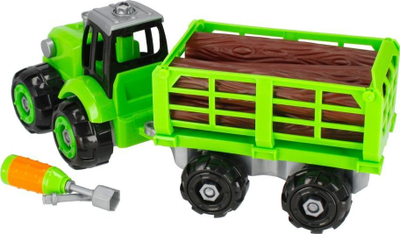 Loje traktor MEGA CREATIVE 482971, me rimorkio, me vegla montimi, jeshil