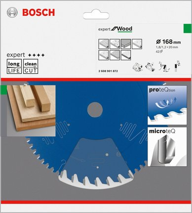 Teh sharre rrethore Bosch 2608901872, 42 dhëmbë, për dru