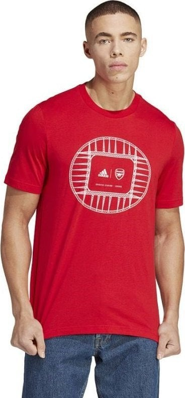Bluzë Adidas Arsenal London GR Tee M, pambuk, për meshkuj, e kuqe