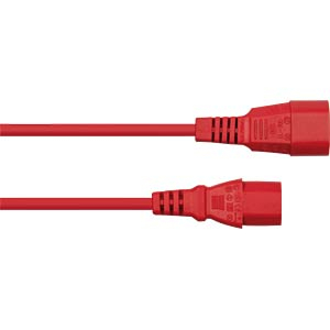 Kabllo zgjatëse rryme kabelmeister C14 në C13, 0.5m, 10A 250V, e kuqe