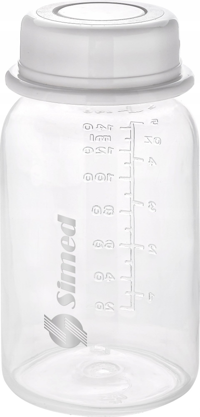 Shishe qumështi për foshnje, 140ml, me shkallë matëse, transparente