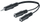 Kabllo audio splitter M-CAB, 3.5mm mashkull në 2x 3.5mm femër, 20cm, i zi
