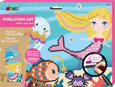 Set krijues Avenir Pixelation Art Under the Sea, poster i madh 84cm, mbi 10000 ngjitëse, shumëngjyrësh