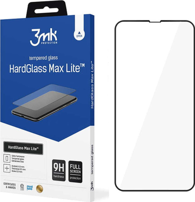 Xham mbrojtës 3MK HardGlass Max Lite për Apple iPhone 13 Pro, 0.3mm, i zi