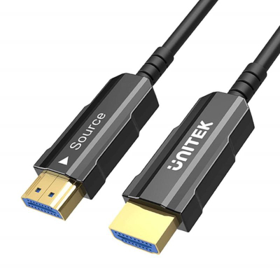 Kabllo HDMI optike Unitek 2.0 AOC, 4K 60Hz, 15m, e zezë