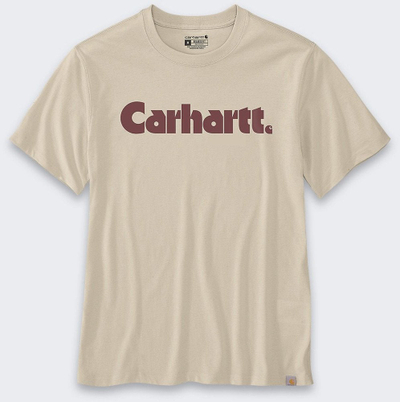 Bluzë Carhartt Logo Graphic, pambuk poliester, madhësia M, bezhë me të kuqe të errët