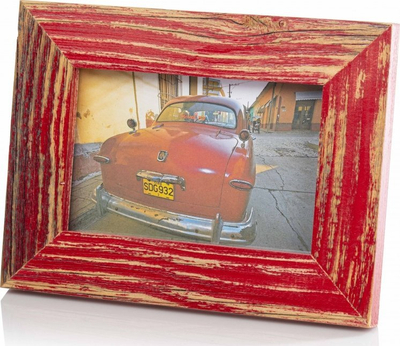 Kornizë fotografish Bad Disain Rustic, 10x15cm, dru, e kuqe