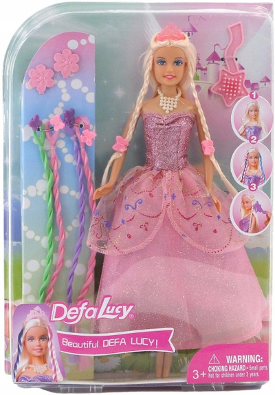 Kukull Defa Lucy Princeshë, 29 cm, me gjëra për flokët, rozë
