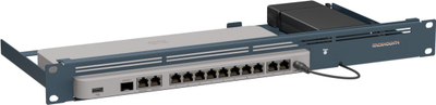 Shasi rackmount RACKIT Meraki MX68 MX75, 1U, për rack 19", e zezë