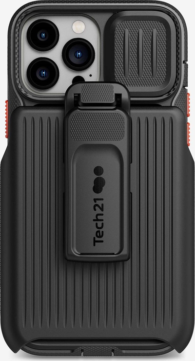Mbulesë mbrojtëse Tech21 Evo Max T21-8976 për iPhone 13 Pro Max 6.7", me holster, e zezë