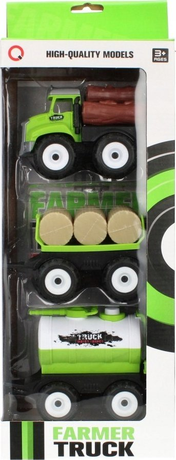 Set kamion lodër Mega Creative Farmer Truck, me rimorkio dhe cisternë, jeshil
