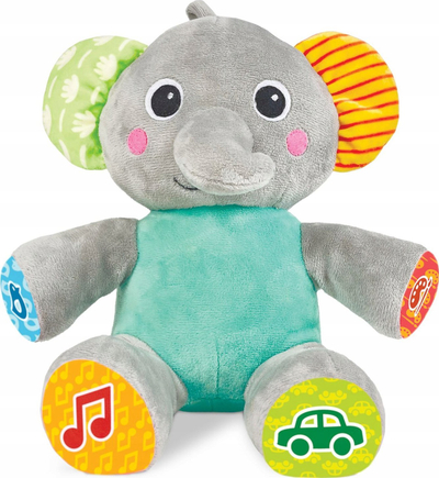 Lodër pelushi interaktive Artyk elefant, 25 cm, gri