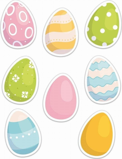 Stoli dritareje LearnHow Pastel Easter Eggs 01, set 8 copë, shumëngjyrëshe
