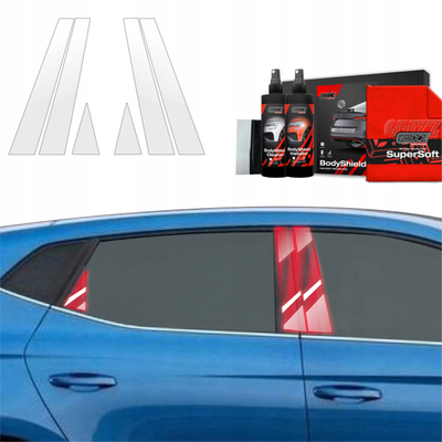 Set folje mbrojtëse 6in1 për shtylla B C Seat Ibiza 2021 2026, transparente