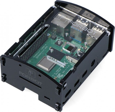 Кутија PLEXIGLAS Forbot Raspberry Pi 4B, 90 x 65 x 40mm, црна транспарентна