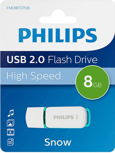 USB Philips Snow Edition FM08FD70B/00, 8GB, USB 2.0, e bardhë