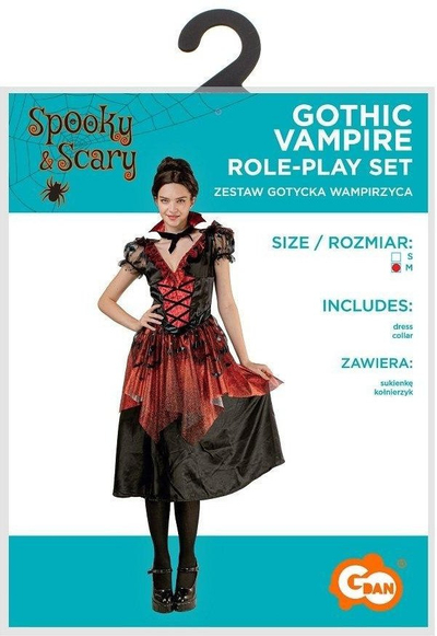 Kostum për rritura Widmann Gothic Vampire Woman, madhësia M, për gra, shumëngjyrësh
