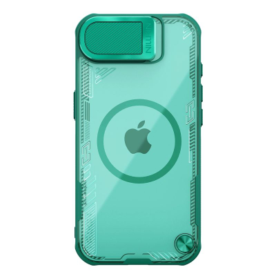 Mbulesë telefoni Nillkin Iceblade Prop Magnetic për iPhone 16e, me këmbë për ta mbajt telefonin, me kapak kamere, jeshile