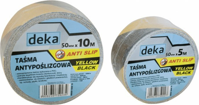 Shirit ngjitës kundër rrëshqitjes B50mm 10m, PVC, i zi me të verdhë