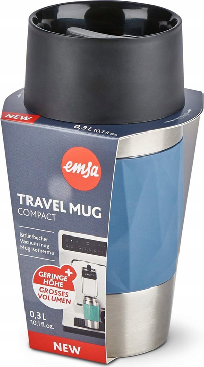 Gotë termo Emsa Travel Mug Compact N21602, 0.3L, inox, gri