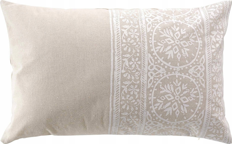 Jastëk dekorativ Douceur d'intérieur Ornament, 40x60 cm, me motive boho, bezhë me ornamente të bardha