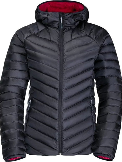 Xhaketë me pupla Jack Wolfskin Passamani Down Hoody Jacket W, trekking, me kapuç, gri