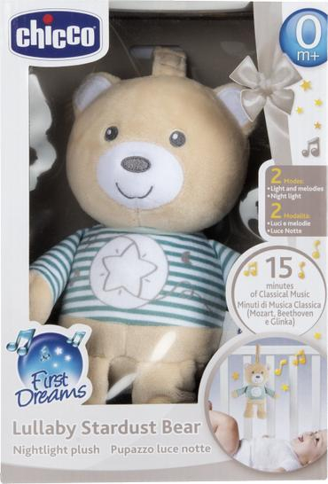Lodër muzikore Chicco Musical Teddy Bear, arush pelushi, dritë nate, bezhë