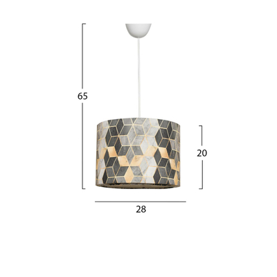 Llambë tavani metal+pëlhurë Ø28×65 cm (HM7370)