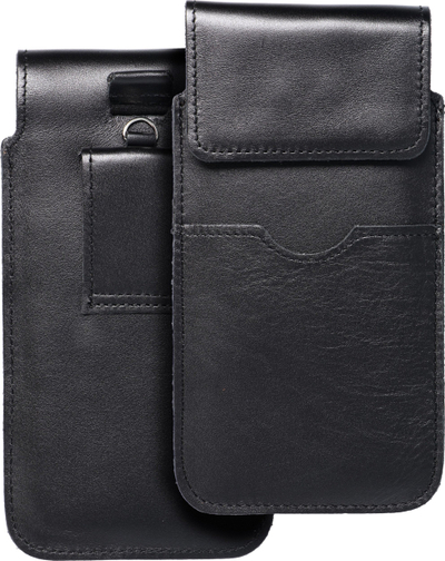 Këllëf brezi ROYAL 2XL Wide, lëkurë natyrale, universal për telefon, i zi
