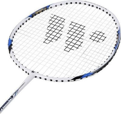 Raketë badminton Wish Steeltec 9, çelik, me mbulesë, bardh e kaltër