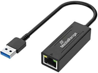 Adaptor USB A në Ethernet MediaRange MRCS238, 10 100 1000 Mbps, 20cm, i zi