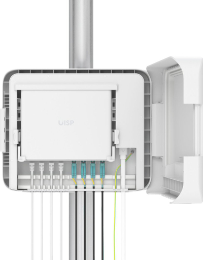 Kasë mbrojtëse rrjeti Ubiquiti UISP BOX PLUS, montim mur dhe shtyllë, IPX6, gri
